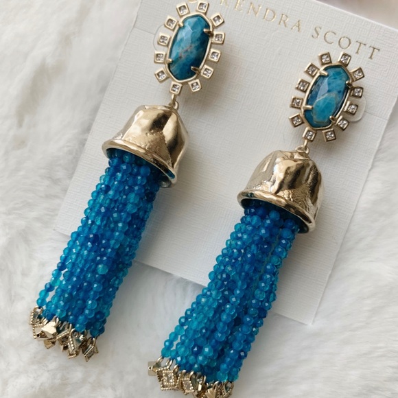 KENDRA SCOTT | Decker Earrings, Aqua - Picture 3 of 5